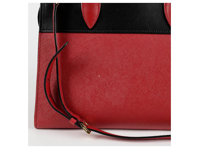 Prada Borsa a spalla tote Esplanade Rosso - vista 7