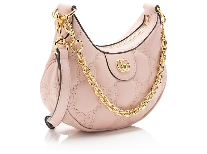 Gucci Jumbo GG gesteppte Leder Small Hobo-Tasche Pink - Ansicht 2