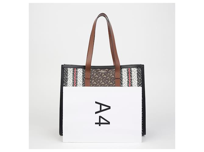 Burberry Borsa a tracolla Monogram Stripe Marrone - vista 7