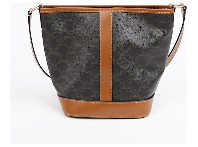 Céline Borsa a secchiello piccola a tracolla Triofe Marrone - vista 4