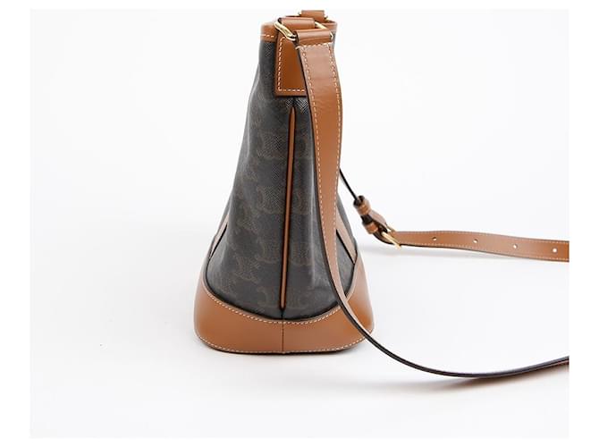 Céline Borsa a secchiello piccola a tracolla Triofe Marrone - vista 5
