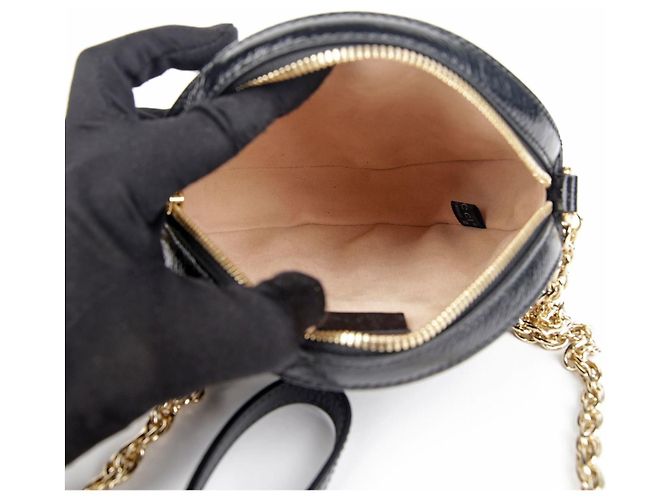 Gucci Borsa a tracolla rotonda Ophidia Nero - vista 5