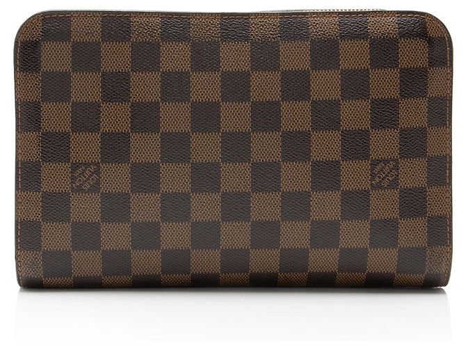 Clutch Louis Vuitton Damier Ebene Saint Louis Marrone - vista 3