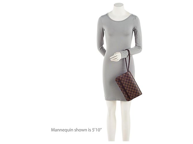 Clutch Louis Vuitton Damier Ebene Saint Louis Marrone - vista 5