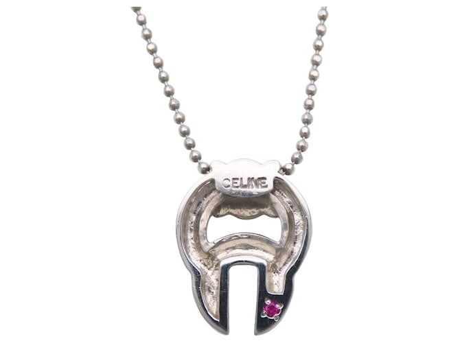 Céline Celine Platin-Diamant-Halskette Silber Metallisch - Ansicht 2