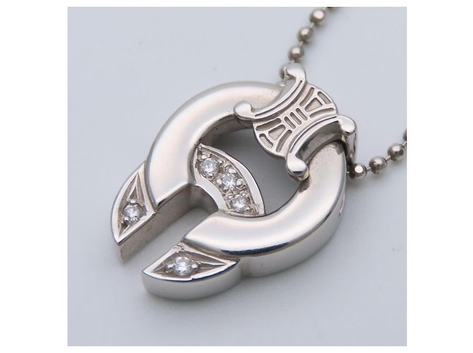 Céline Celine Platin-Diamant-Halskette Silber Metallisch - Ansicht 3