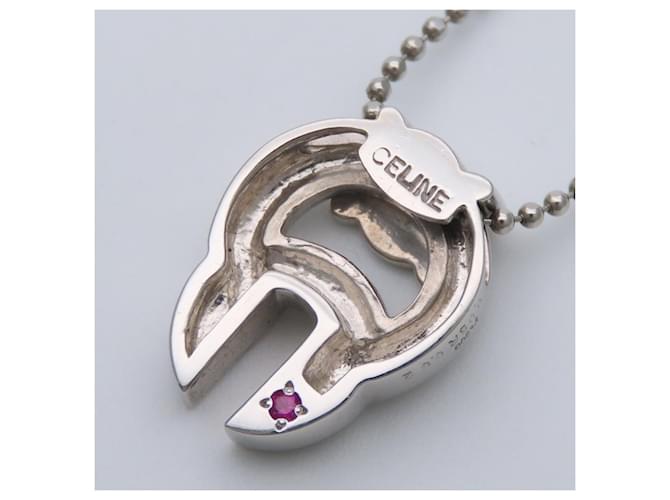 Céline Celine Platin-Diamant-Halskette Silber Metallisch - Ansicht 4