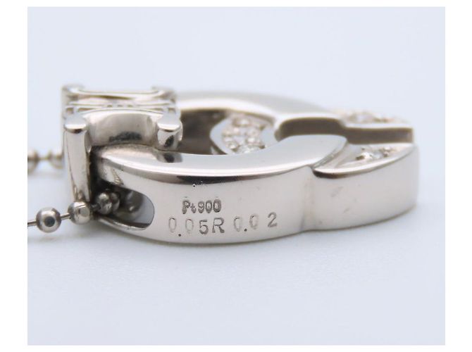 Céline Celine Platin-Diamant-Halskette Silber Metallisch - Ansicht 5