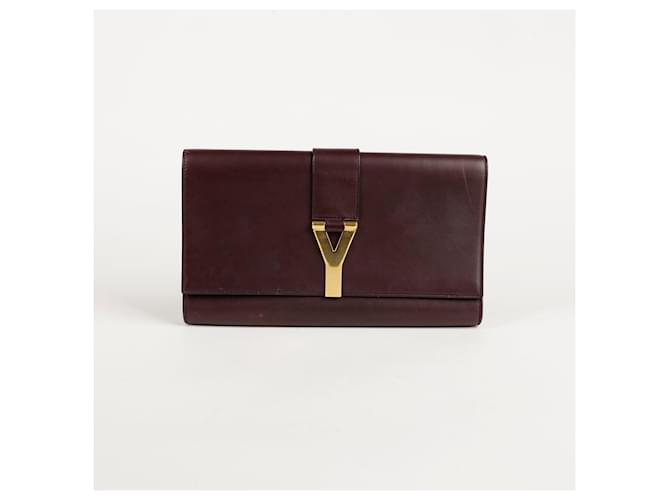 Saint Laurent Cabas Chic Flap Clutch Rosso - vista 2