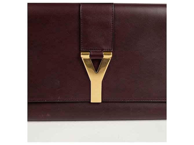 Saint Laurent Cabas Chic Flap Clutch Rosso - vista 3