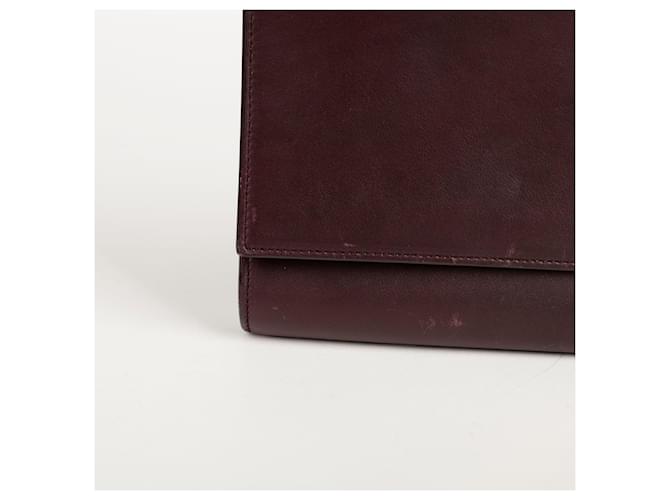 Saint Laurent Cabas Chic Flap Clutch Rosso - vista 6