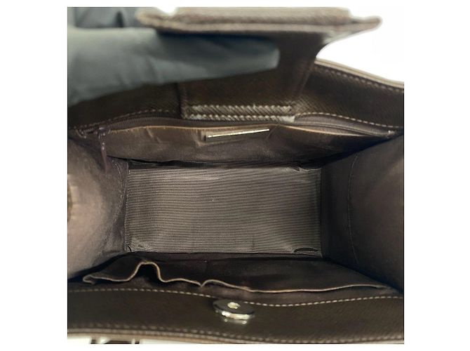 Borsa a mano in pelle e tela Burberry Check Marrone - vista 9