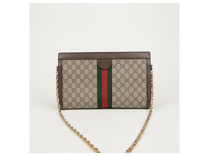 Gucci Borsa a tracolla Ophidia Gg Medium Marrone - vista 2