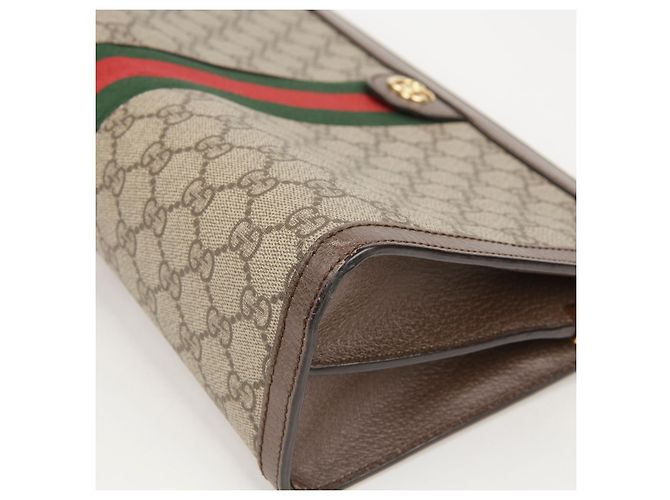 Gucci Borsa a tracolla Ophidia Gg Medium Marrone - vista 6