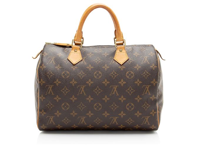 Borsa Louis Vuitton Monogram Canvas Speedy 30 Marrone - vista 3