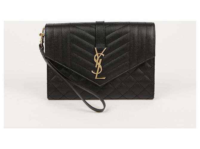 Saint Laurent Pouch a Busta Mix Matelassé Nero - vista 2