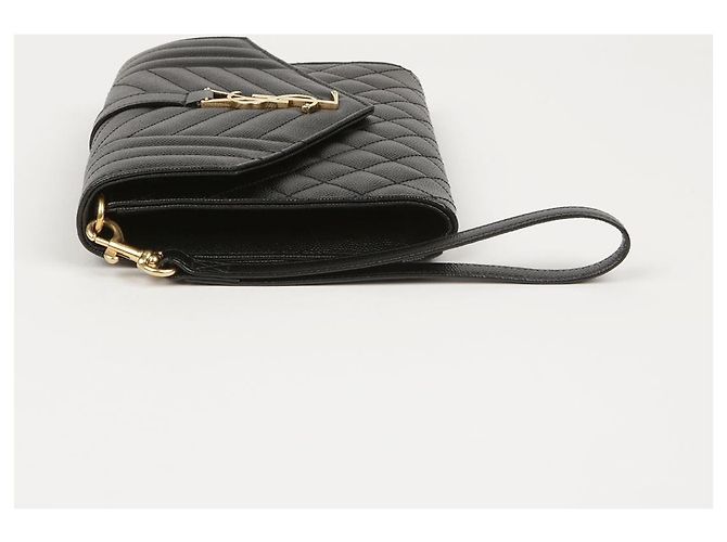 Saint Laurent Pouch a Busta Mix Matelassé Nero - vista 4