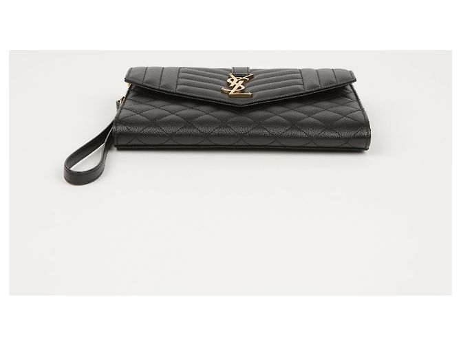 Saint Laurent Pouch a Busta Mix Matelassé Nero - vista 5