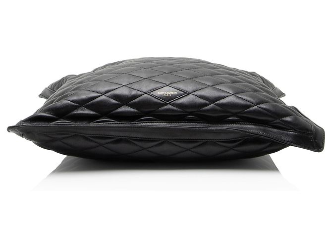 Sacola de couro acolchoado Saint Laurent Pochon com cordão Preto - vista 4