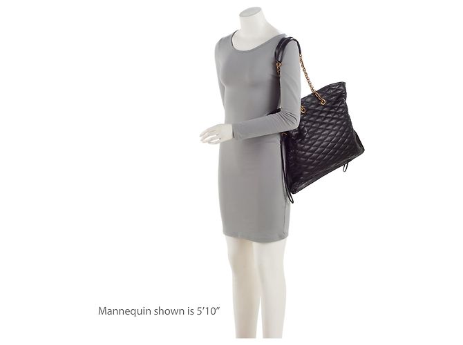 Sacola de couro acolchoado Saint Laurent Pochon com cordão Preto - vista 5
