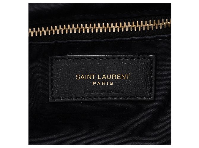 Sacola de couro acolchoado Saint Laurent Pochon com cordão Preto - vista 8