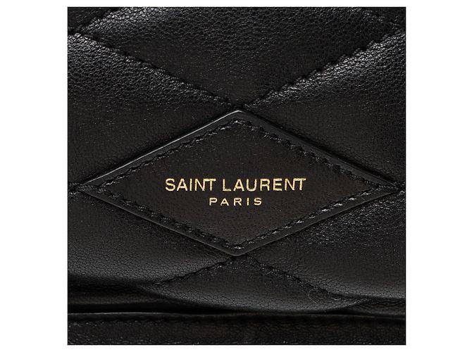 Sacola de couro acolchoado Saint Laurent Pochon com cordão Preto - vista 9
