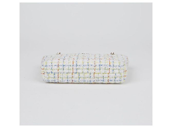 Chanel Mini borsa a tracolla in tweed con catena Bianco - vista 6