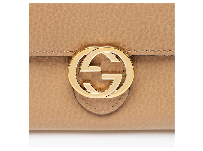 Cartera Continental Gucci de piel con G entrelazadas Castaño Beige - vista 7