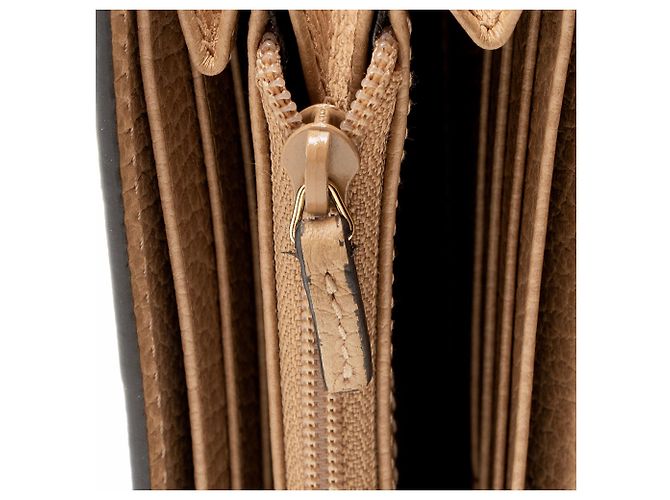 Cartera Continental Gucci de piel con G entrelazadas Castaño Beige - vista 9