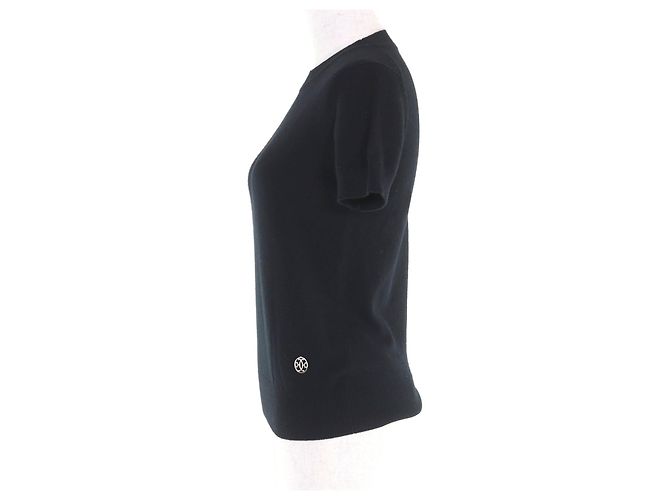 Hermès H-Lift Metal Kurzarm Strick 36 Schwarz - Ansicht 2