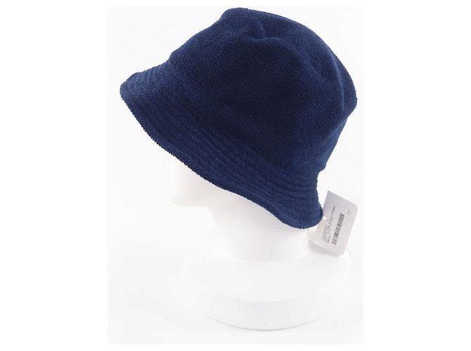 Cappello bucket in cotone ricamato logo H Hermès XS59 Blu Blu navy - vista 4