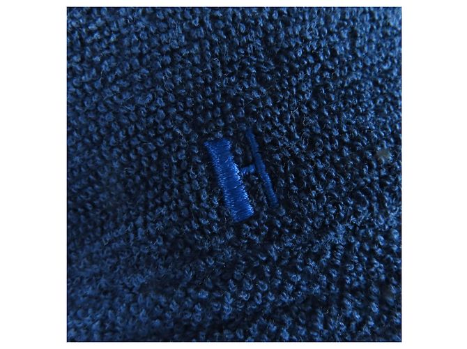 Cappello bucket in cotone ricamato logo H Hermès XS59 Blu Blu navy - vista 8