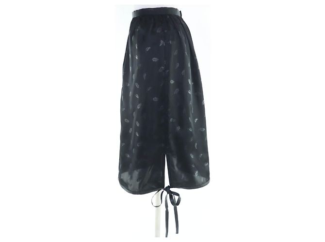 Autre Marque Falda con cintas y estampado de plumas noir kei ninomiya COMME des GARCONS Negro - vista 3