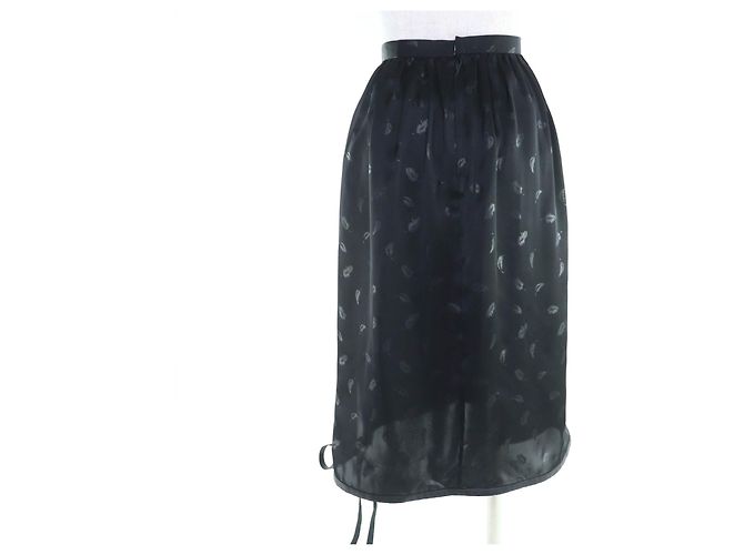 Autre Marque Falda con cintas y estampado de plumas noir kei ninomiya COMME des GARCONS Negro - vista 4