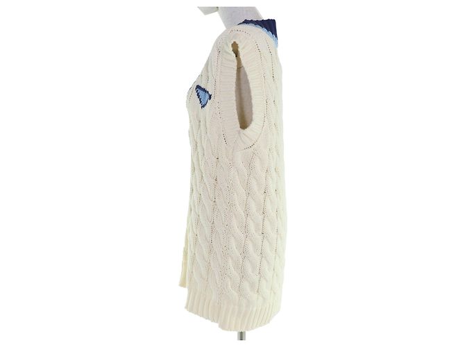 Prada Strickware aus Baumwolle mit Triangle-Logo Roh - Ansicht 2