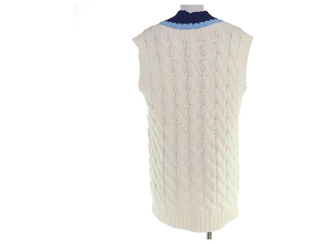 Prada Strickware aus Baumwolle mit Triangle-Logo Roh - Ansicht 3