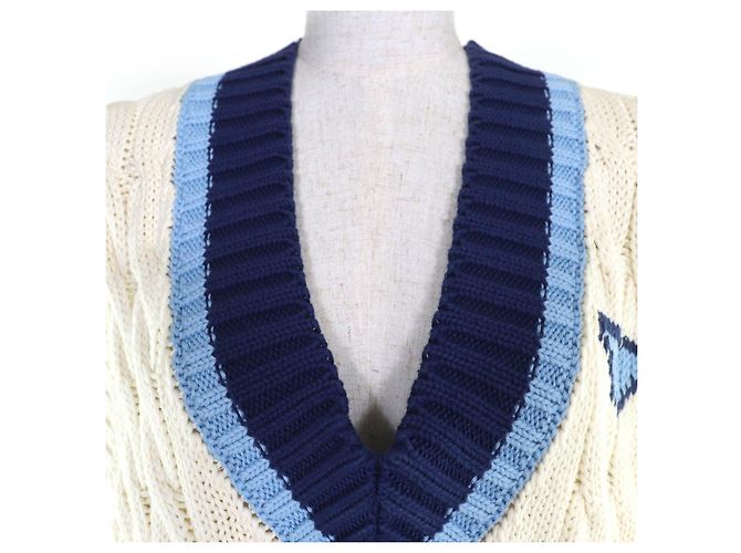 Prada Strickware aus Baumwolle mit Triangle-Logo Roh - Ansicht 4