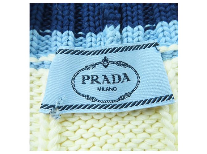 Prada Strickware aus Baumwolle mit Triangle-Logo Roh - Ansicht 6