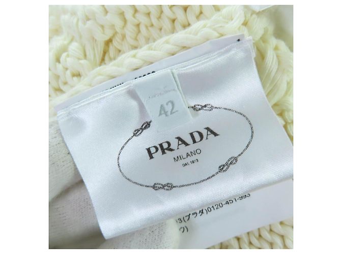 Prada Strickware aus Baumwolle mit Triangle-Logo Roh - Ansicht 7