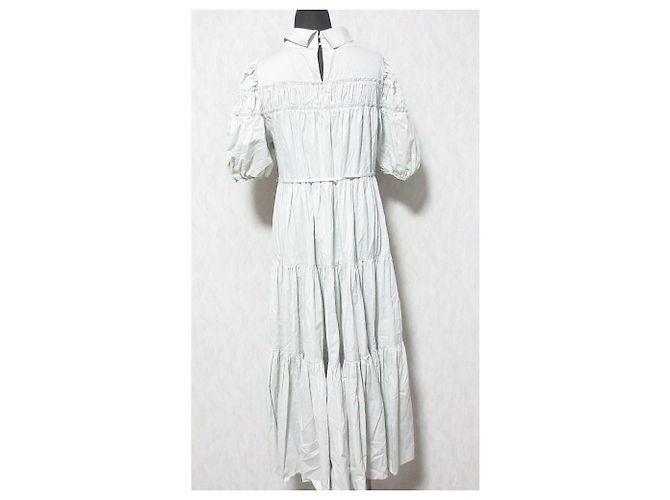 Autre Marque Vestido largo de algodón Volume Snidel Castaño Verde - vista 2