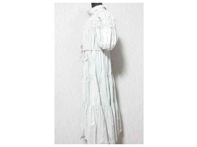 Autre Marque Vestido largo de algodón Volume Snidel Castaño Verde - vista 3