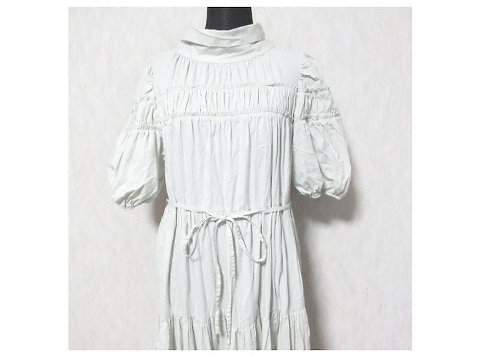 Autre Marque Vestido largo de algodón Volume Snidel Castaño Verde - vista 4