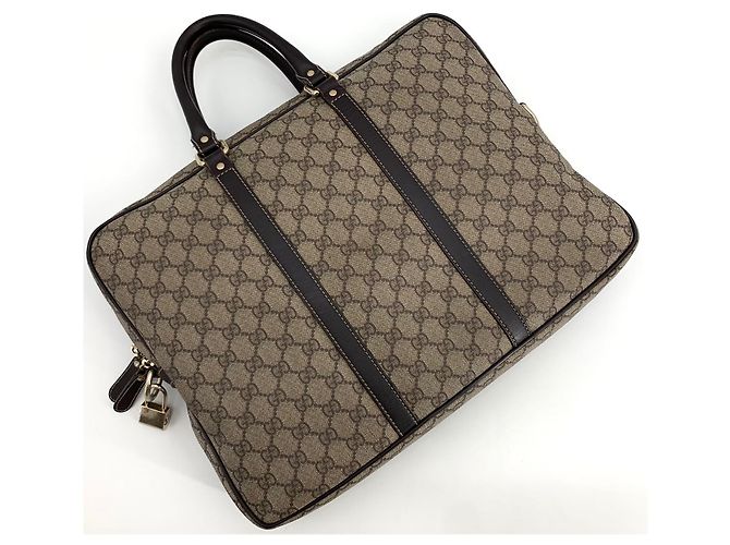 Gucci Borsa Tote porta documenti in PVC Marrone - vista 10