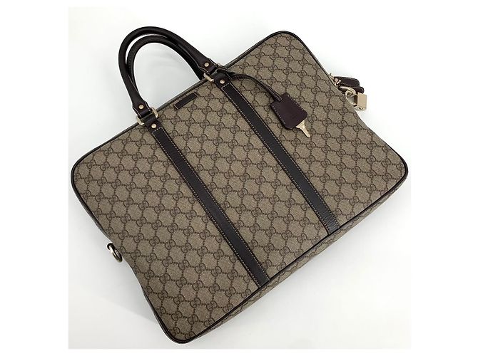 Gucci Borsa Tote porta documenti in PVC Marrone - vista 9