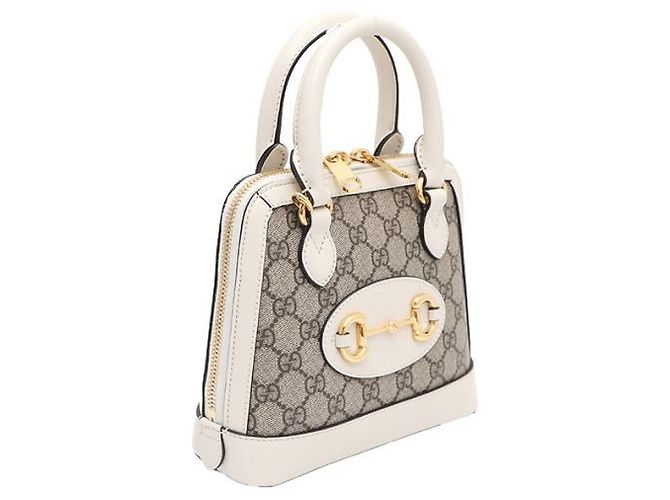 Horsebit 1955 Gucci Mini Borsa Tote con manico e borsa a tracolla Horsebit Marrone - vista 11