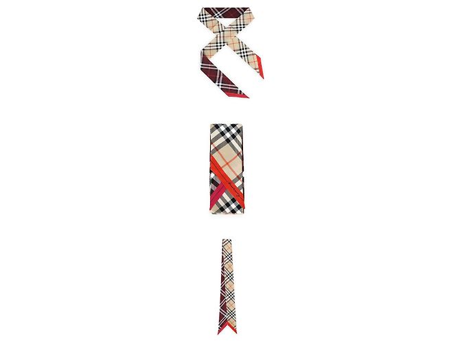 Burberry Sciarpa in seta a quadri contrastanti da donna Marrone - vista 3