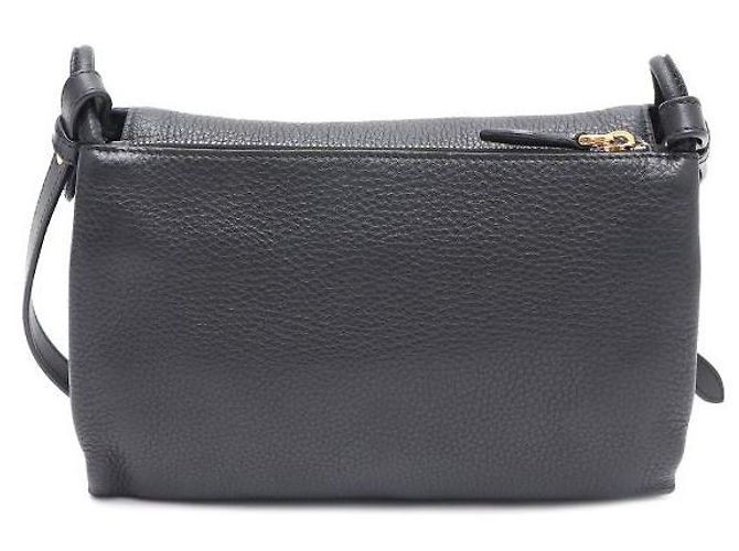 Prada Borsa mini a tracolla con patta VITELLO DINO placcata oro Nero - vista 3