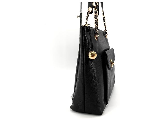 Chanel Borsa a tracolla Caviar Golden Ball Gold Chain Nero - vista 6