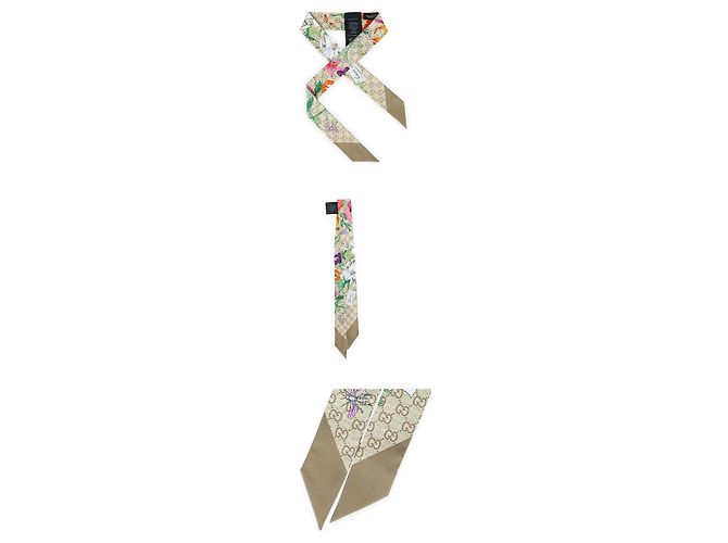 Gucci Sciarpa in seta con stampa floreale da donna Marrone - vista 3