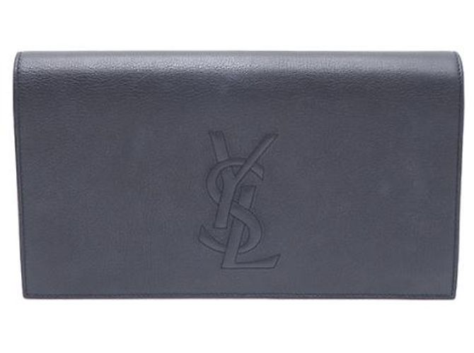 Saint Laurent Clutch con patta Monogram Blu - vista 10